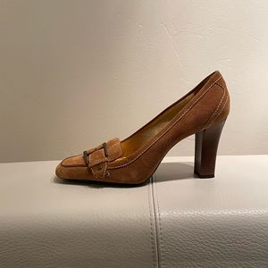 Cole Haan Camel Heeled Loafers 9